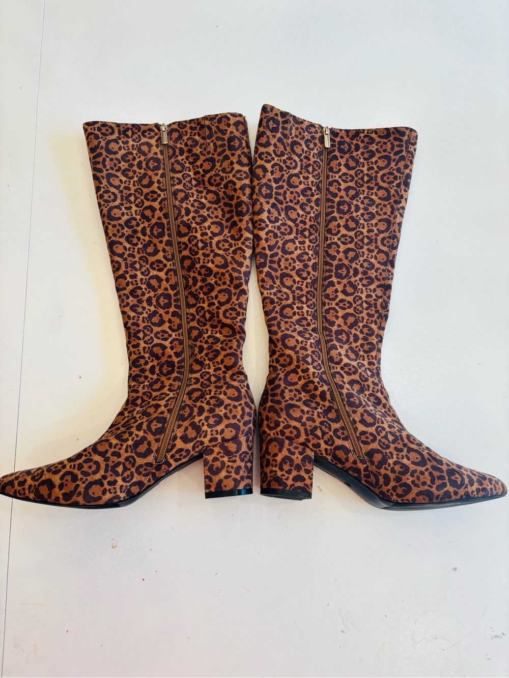 Leopard Print Over-the-Knee Boots in Brown Size 11 Wide Boots Height 18.5 - Picture 4 of 9